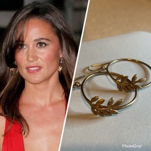 Vinnie Day leaf hoop earrings ASO Pippa Middleton